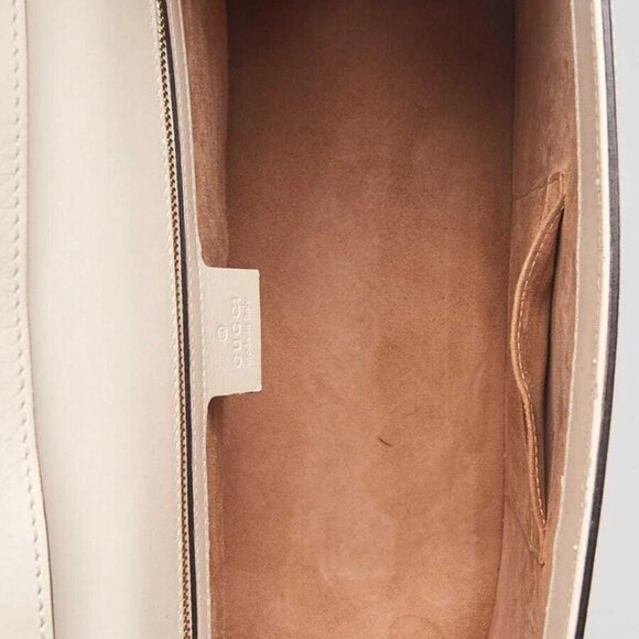 Gucci White Smooth Leather Calfskin Leather Vintage Web Medium Sylvie Shoulder - Picture 8 of 10